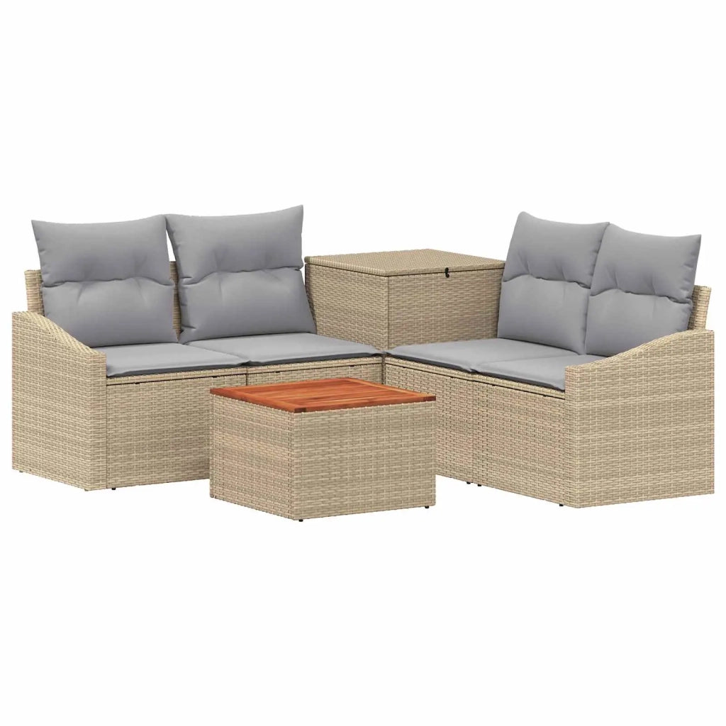 Set di divani 6 pz Beige e Grigio Chiaro 3447311