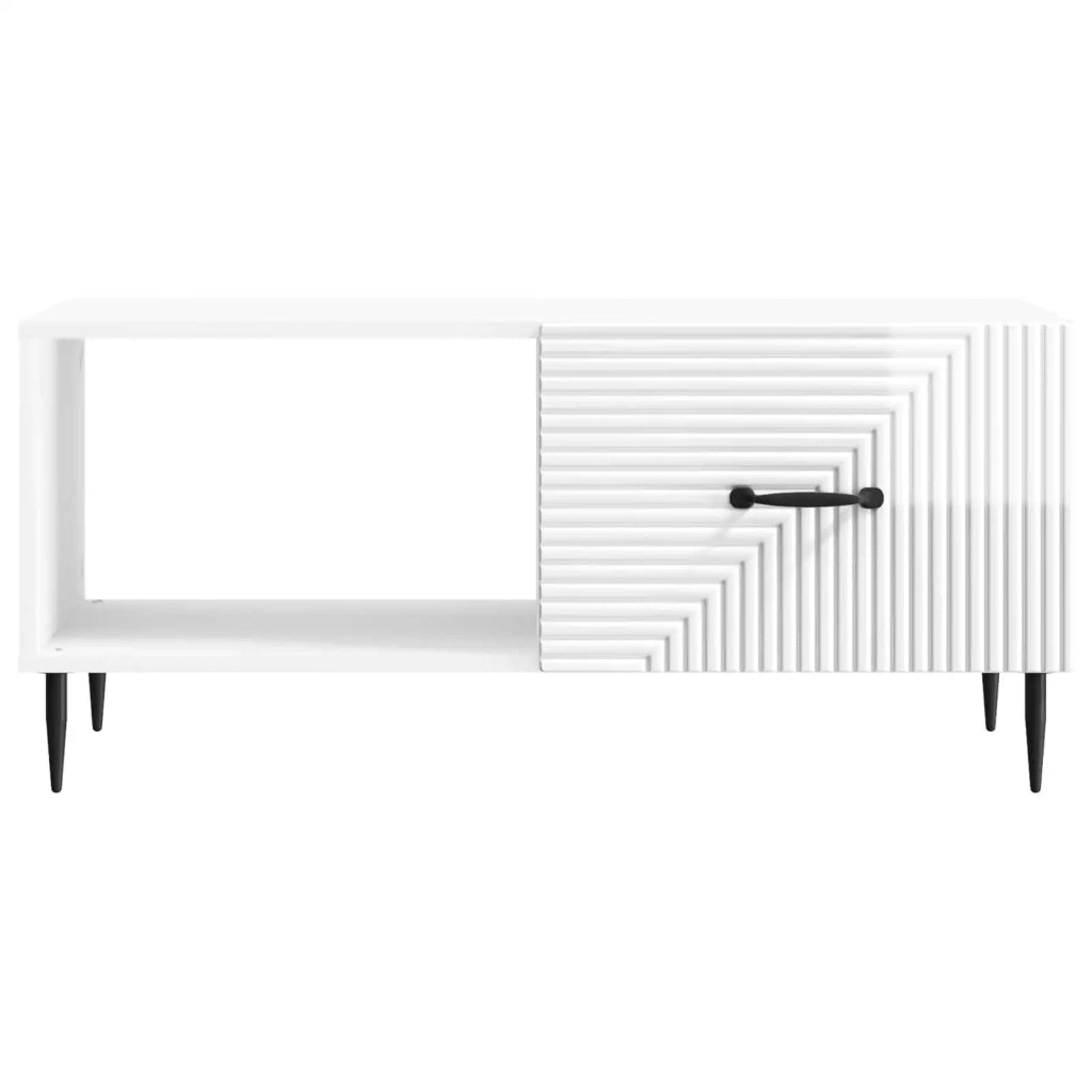 Tavolino da salotto Bianco Lucido 90 x 50 x 40 cm 894959
