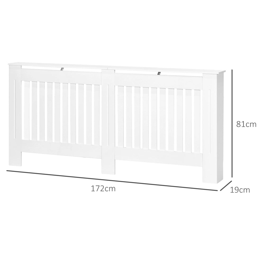 Copritermosifone a Doghe in MDF per Casa e Ufficio, 172x19x81 cm, Bianco