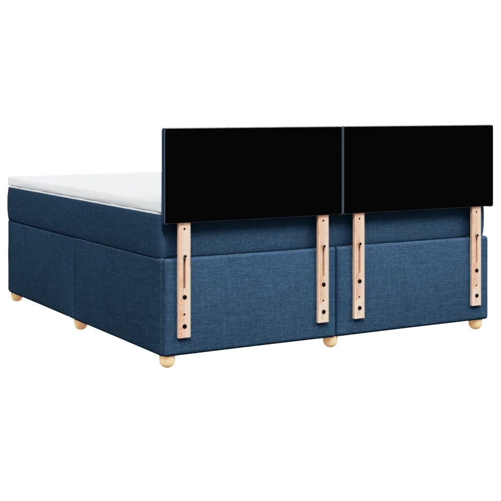 Giroletto a Molle con Materasso Blu 180x200 cm in Tessuto