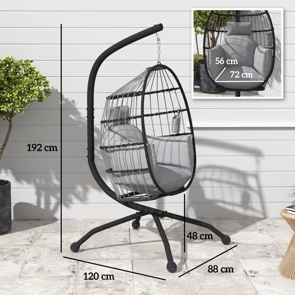 Sedia da giardino con cuscino e poggiatesta ¨C Zephmum ¨C Grigio