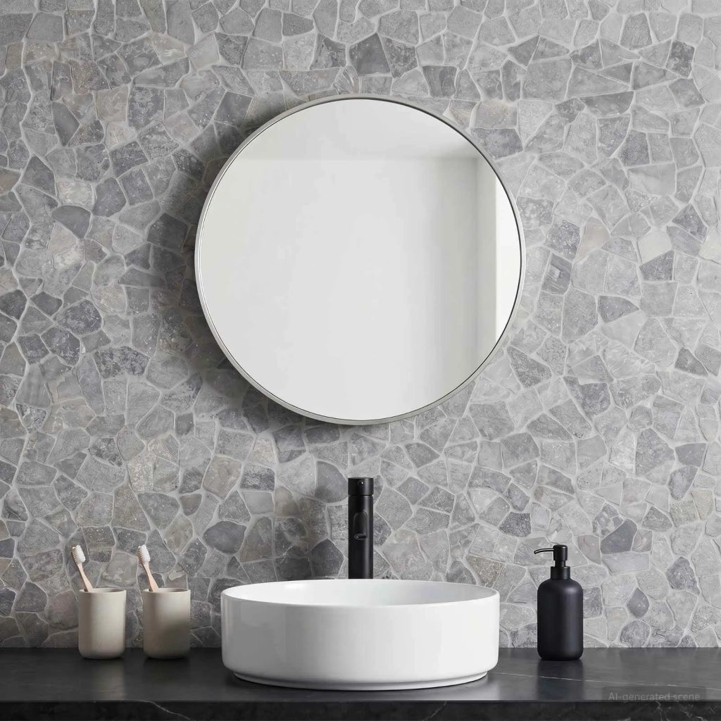 Piastrelle Mosaico Grigio Chiaro 30 x 30 cm Marmo 42033528