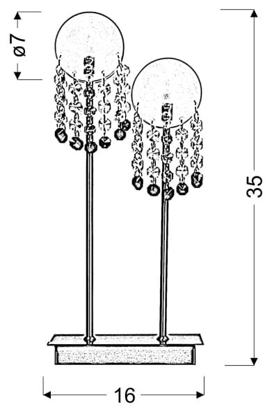 Lampada da tavolo Candellux Luxor 42-02801 cromo 2xG4