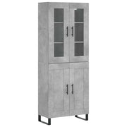Credenza | Madia | Buffet da pranzo | Armadio da pranzo Grigio Cemento 69,5x34x180 cm in Legno Multistrato