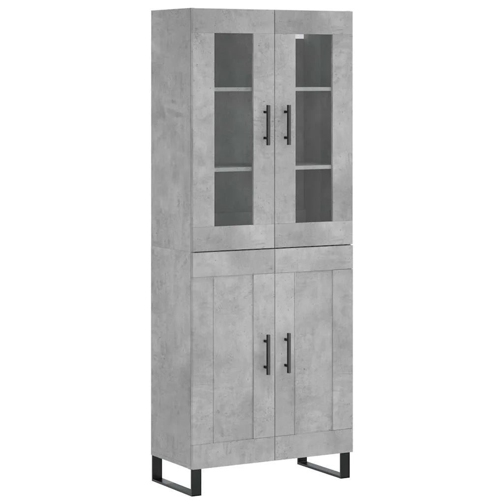 Credenza | Madia | Buffet da pranzo | Armadio da pranzo Grigio Cemento 69,5x34x180 cm in Legno Multistrato