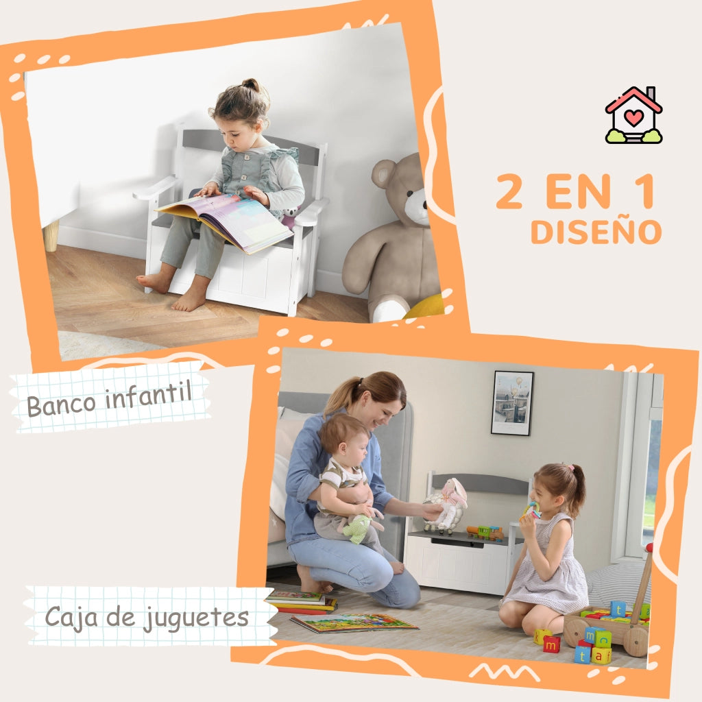 Scrivania per bambini con cassetti ¨C Zephmum ¨C Grigio e bianco 68.5x34x58 cm