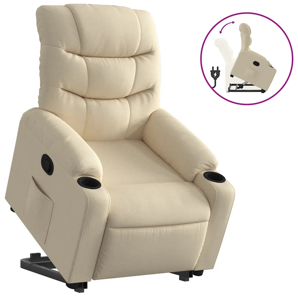 Poltrona Alzapersona Reclinabile Crema in Tessutocod mxl 108979
