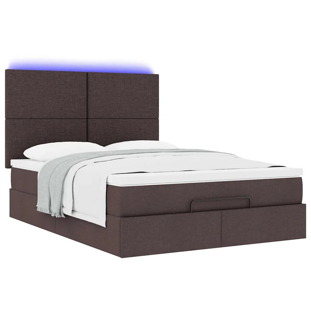 Struttura Letto Pouf con Materasso 140x190 cm in Tessuto 3313923