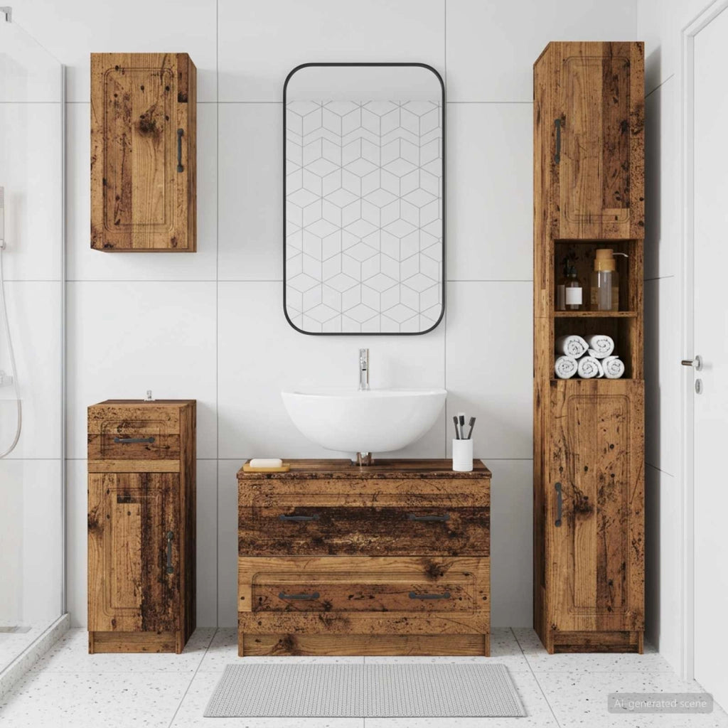 Set di Mobili da Bagno da 4 Pezzi UTRECHT Legno antico 3417979