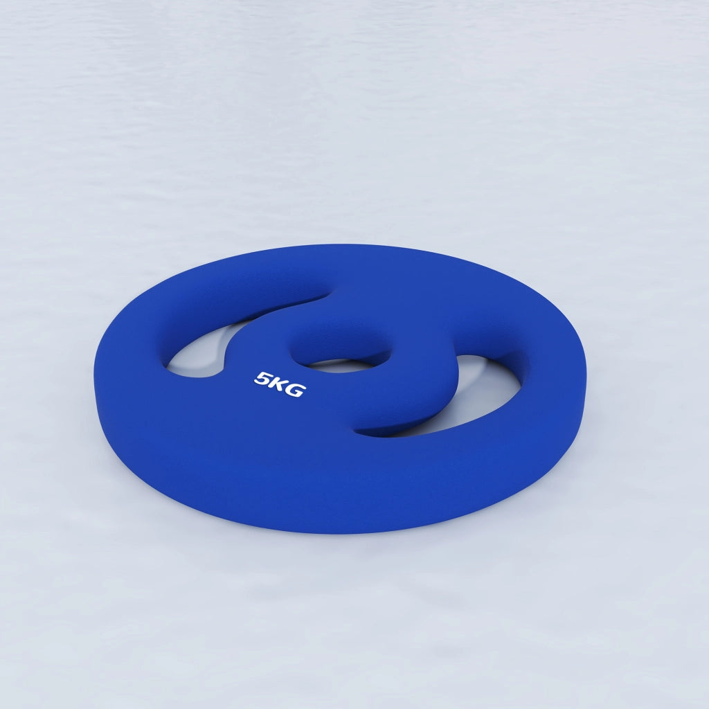 Set di 2 manubri, 2 pesi da 5 kg, set di dischi di peso, dischi di peso per bilancieri da 2,5 cm, foro ? 30 mm, blu