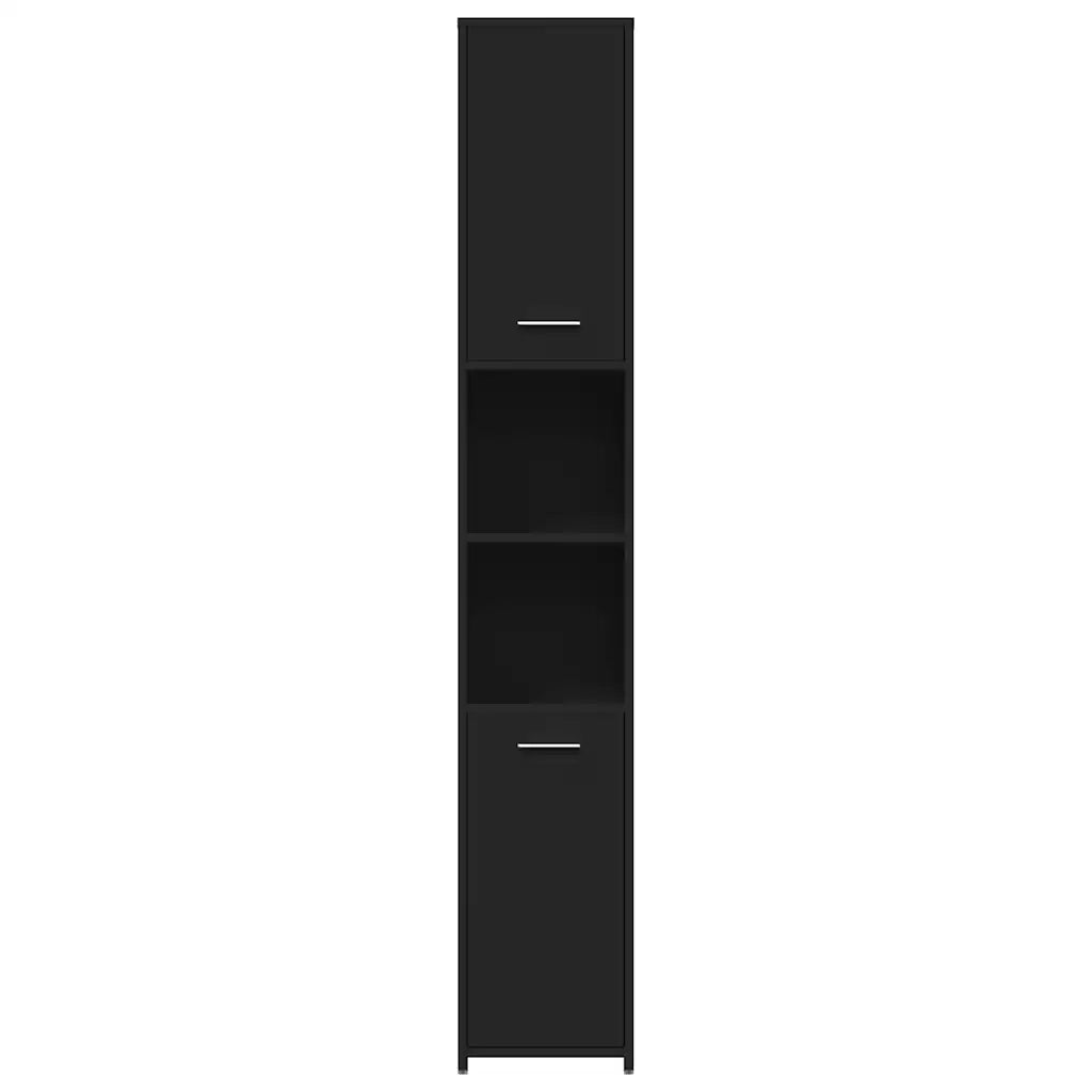 Mobile da Bagno Nero 30x30x183,5 cm in Legno tecnico 802598