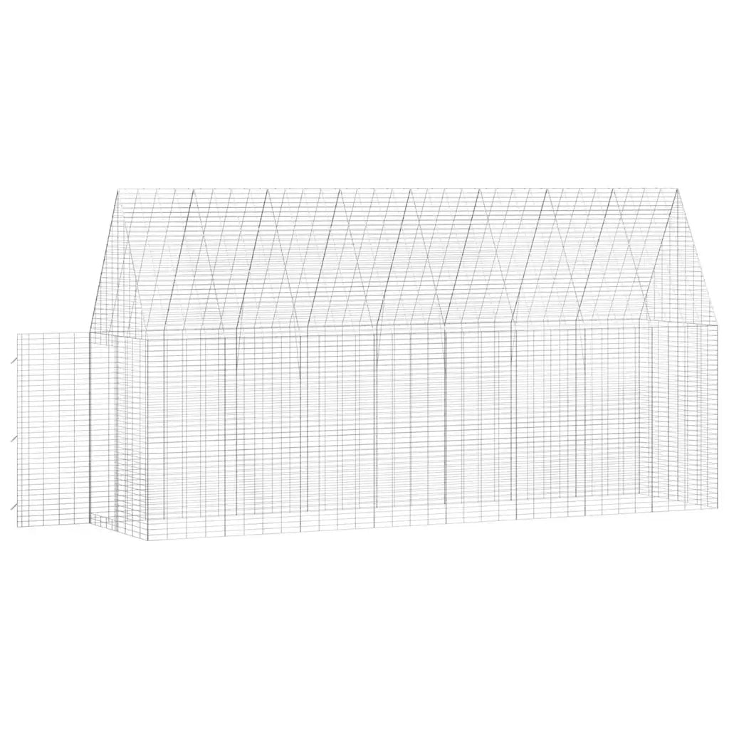 Gabbia per Conigli Argento 400 x 100 x 210 cm Acciaio zincato