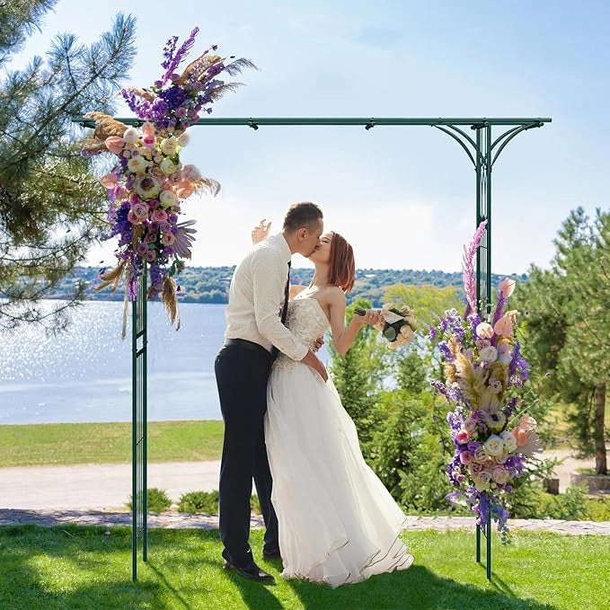 Arco da Giardino 205 CM, Pergolato per Piante Rampicanti, Pergola Decorativo di Metallo per Cerimonie, Feste, Cortile e Prato (Verde)