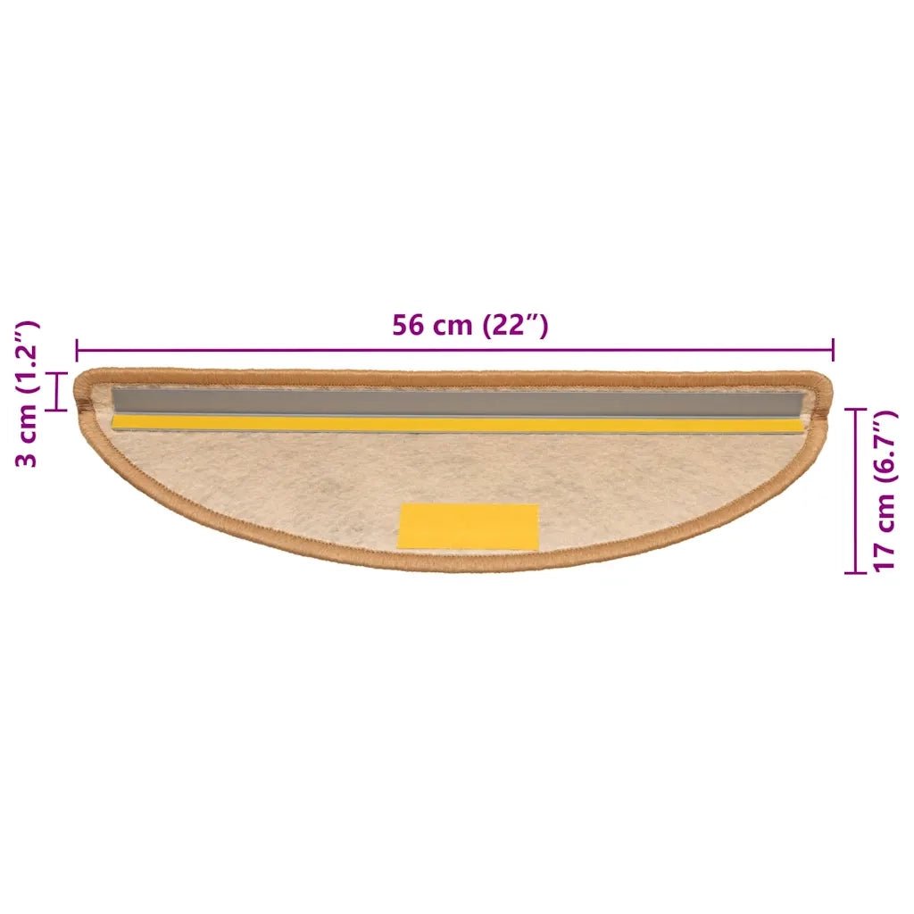 Tappeti Autoadesivi Scale Aspetto Sisal 15 pz | Gradini per Scale 56x17x3 cm Sisal