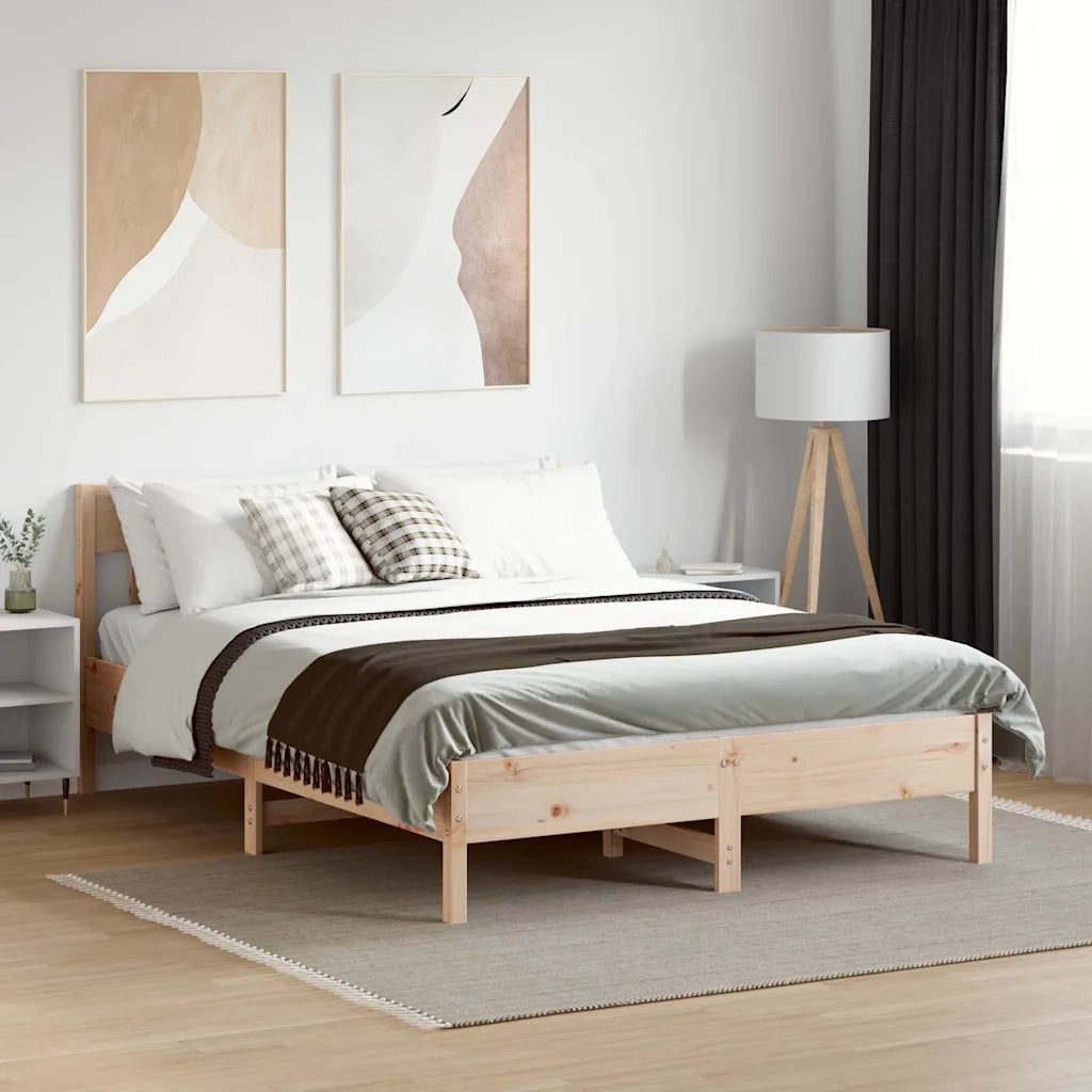 Giroletto con Testiera 150x200 cm in Legno Massello di Pinocod mxl 110848