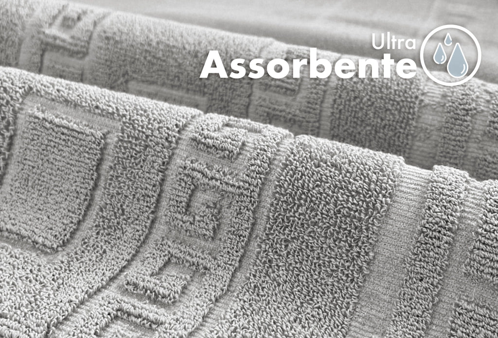 Tappeto Bagno Assorbente In Spugna Varie Misure Da Scendidoccia A Tappeto Grande Lavorazione Jacquard Tinta Unita Ricamo Cornice Lavabile Lavatrice Grigio - Scendidoccia45x60