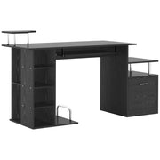 Scrivania con Cassetti e Ripiani ¨C Zephmum ¨C Nero 152x60x88 cm