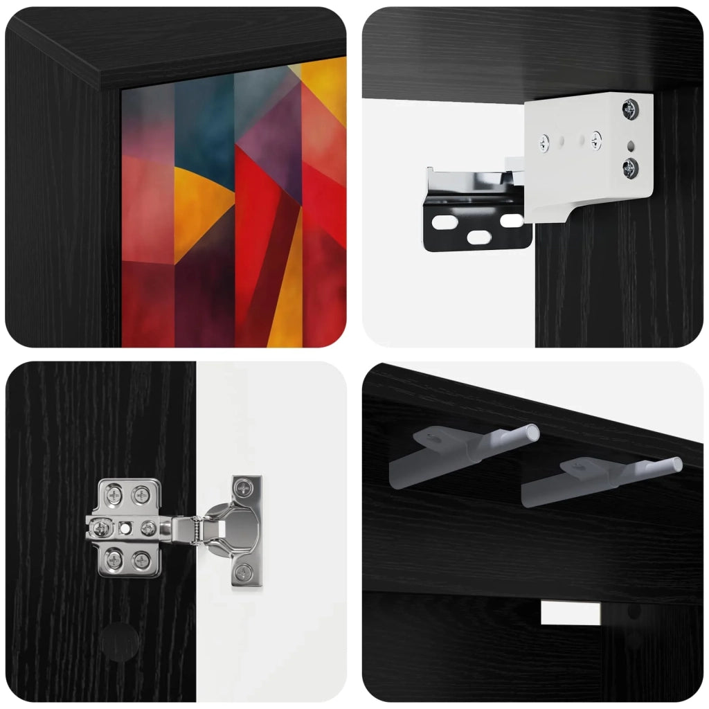 Mobile TV da Parete HEESCH 69 x 33 x 40 cm Rovere Nero 8007128