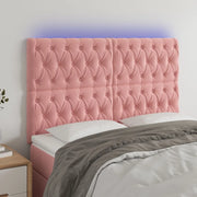 Testiera a LED-Testata con LED Rosa 160x7x118/128 cm in Velluto