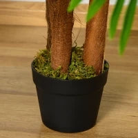 Palma Artificiale Altezza 1,2 m, Albero Artificiale, Tronco, Ramificazioni, Muschio, Foglie, Vaso Incluso