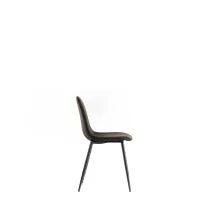 E-STYLO Sedoa in similpelle grigio vintage e gambe in metallo antracite, imbottita, 44cm X 50cm H. 84cm.