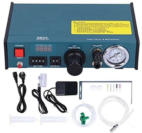 Lijmdispensermachine Semi-automatica - Display Digitale - Lijm Viscoso - Lega di Alluminio - Incluso Tubo/Siringa/Spruzzatore - Pedale/Cavo di Rete - Lijmdispenser