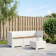 Divano da esterno-Divano da Giardino 3 posti con cuscini in look rattan PP Bianco 105573