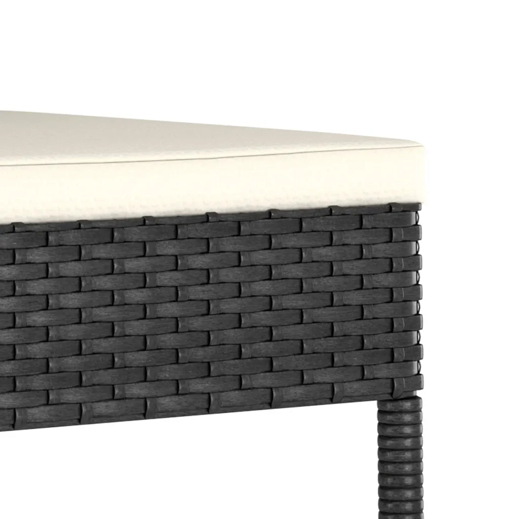 Sedie da Pranzo per Giardino 4 pz in Polyrattan Nero 315107