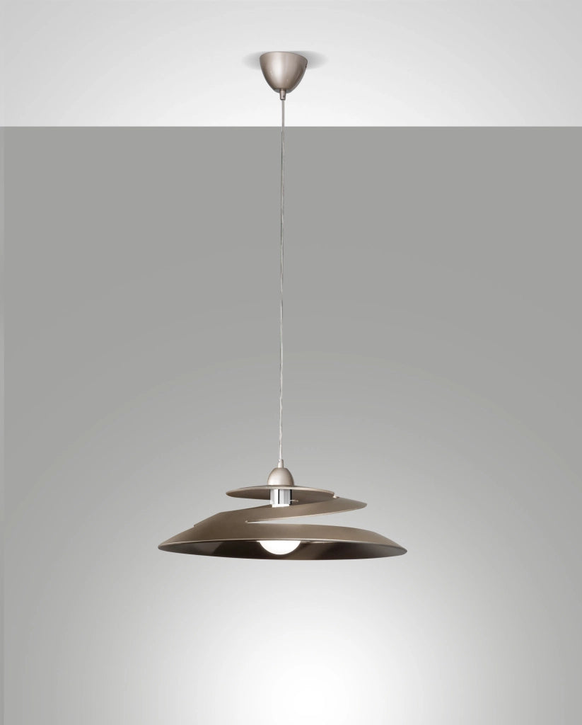 Lampada a Sospensione Aragon in Metallo e Vetro Bronzo, Attacco E27 60W, Design Moderno ed Elegante per Interni IP20, Diametro 53 cm