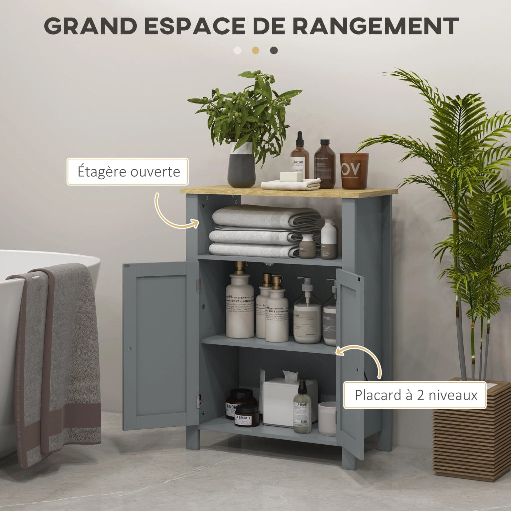 Mobiletto bagno sospeso con ante ¨C zephmum ¨C grigio naturale 60x30x