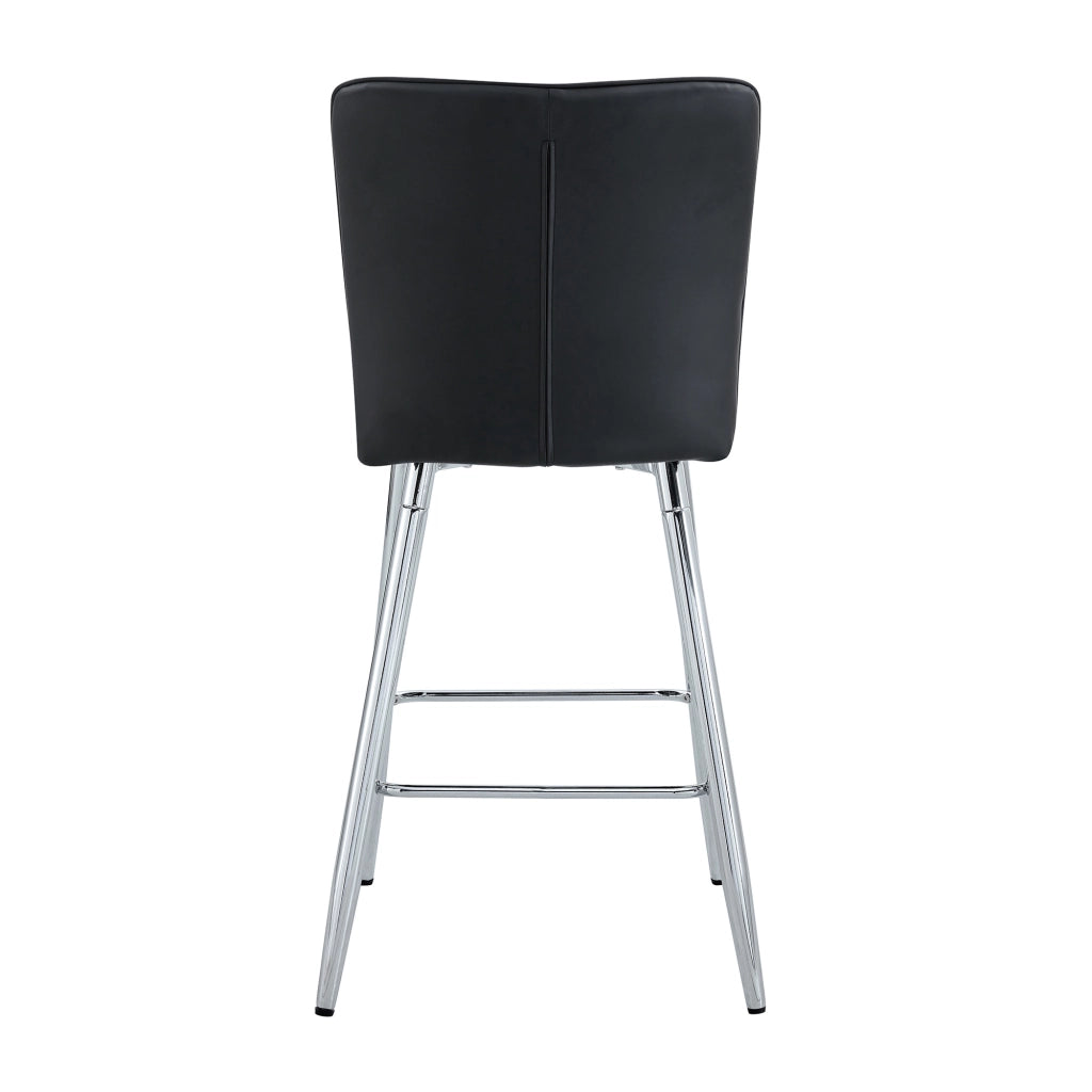 Set 2 Sedie da Bar ¨C MINIMAL ¨C Nero, PU, Schienale Ergonomico, Alto 101 cm