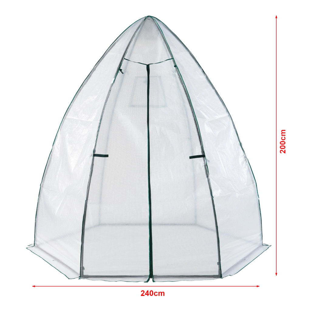 Serra da Giardino Hunze per Coltivazione Piante Copertura Semitrasparente Bianco Alto 200 cm [en.casa]