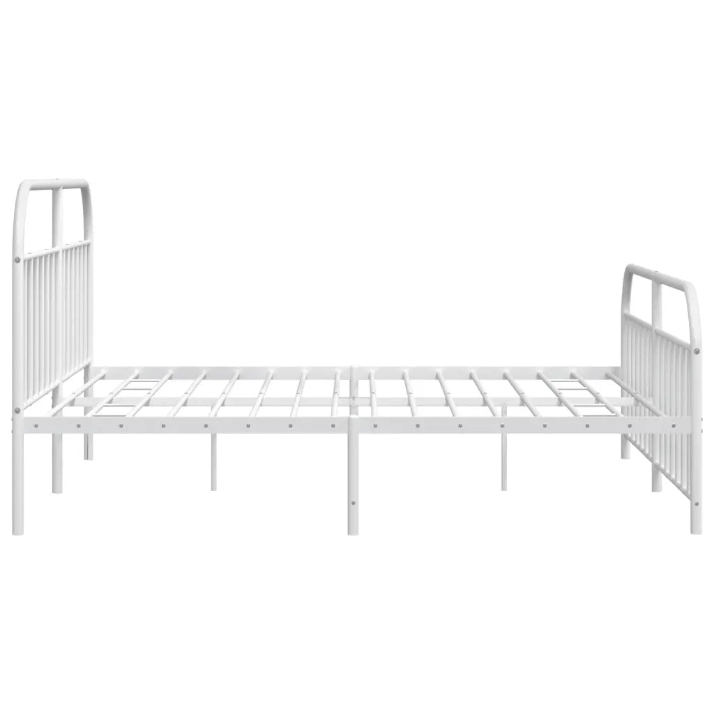 Giroletto con Testiera e Pediera Metallo Bianco 200x200 cm