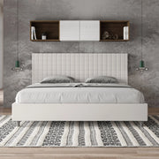 Letto imbottito Matrimoniale 180x200 cm Sunny - Bianco,Similpelle,Contenitore
