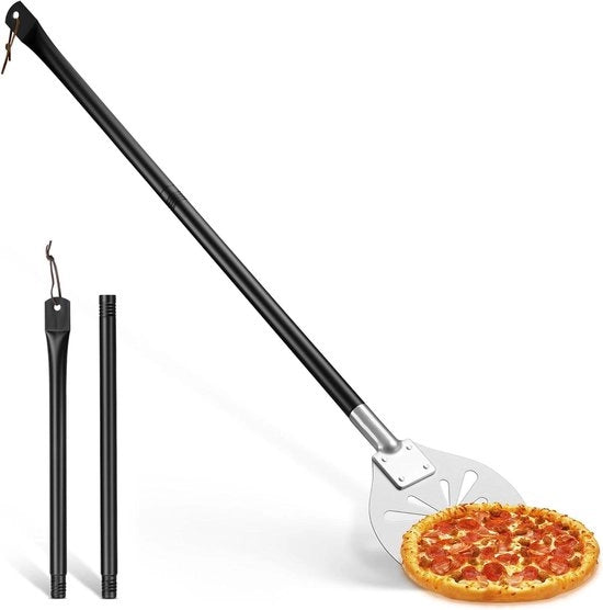 Spiedatrice pizza in acciaio inossidabile - spatola rotonda con manico rimovibile - ideale per pizza, pane e dolci - facile da pulire - 20,3 x 28,3 x 110 cm