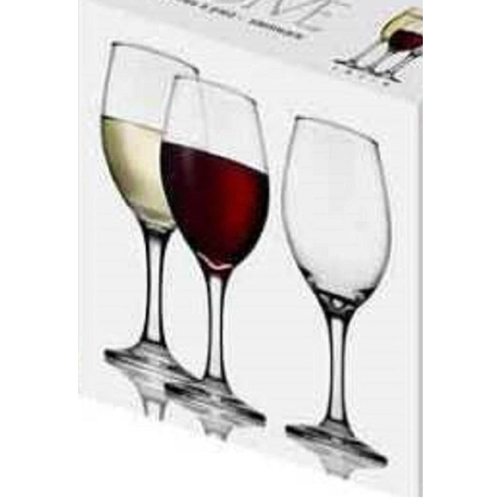 Trade Shop - Set 6 Pz Calici Bicchieri Bicchiere Vino Maldive 251cc Vetro Trasparente 570278 -