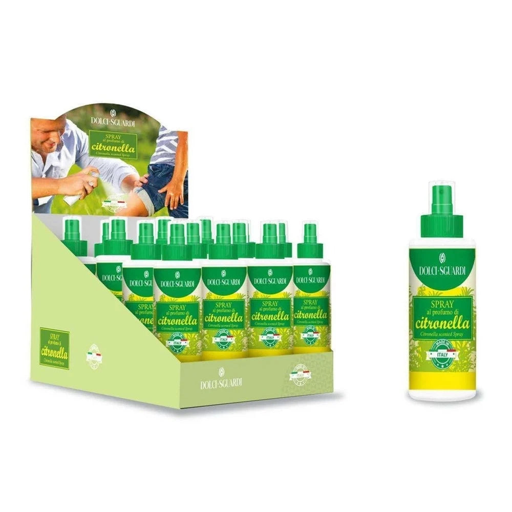 Trade Shop - Set 12 Flaconcini Igienizzante Spray Al Profumo Di Citronella Antizanzare 005328 -
