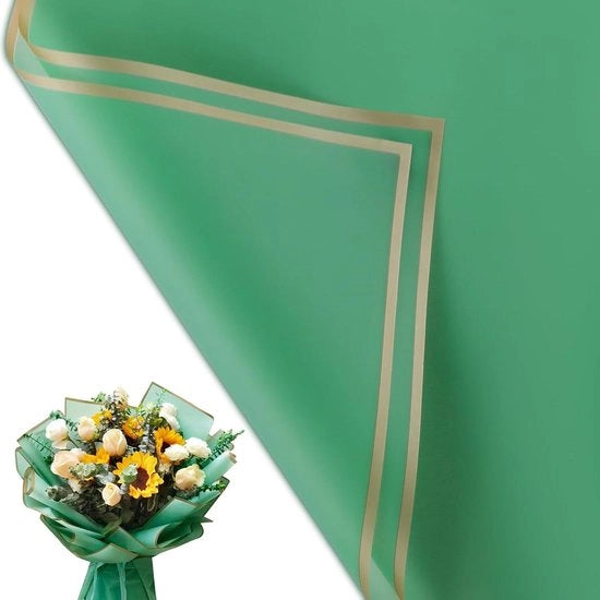 Pacchetto di carta per decorazioni 20 fogli carta acquatica per feste, matrimoni e regali 57 x 57 cm (con bordo blu turqueso e oro)