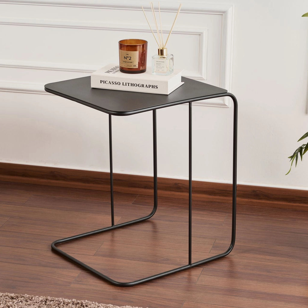 Cattaneo, Tavolino da Salotto Forma Rettangolare, 47x46x57h cm Nero