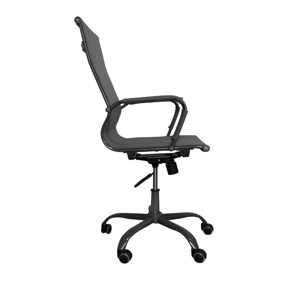 Poltrona da ufficio Nuvia con schienale ergonomico e ruote colore grigio H105