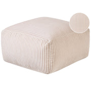 Moderno Pouf Intrecciato da Salotto Velluto a Coste 50 x 30 cm Motivo Beige Chiaro