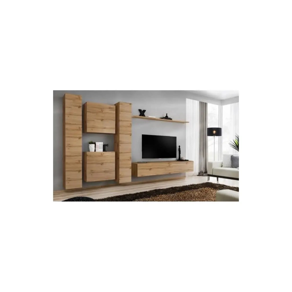 Set di mobili da soggiorno design SWITCH VI. Colore quercia Wotan.