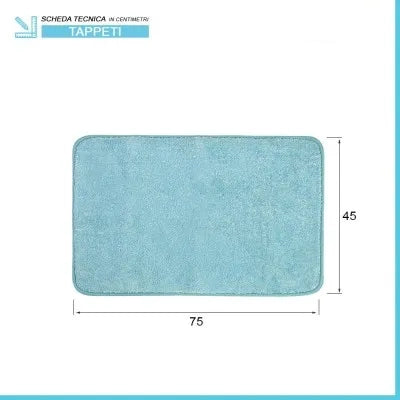 Tappeto antiscivolo bagno 45x75 cm verde acqua in poliestere