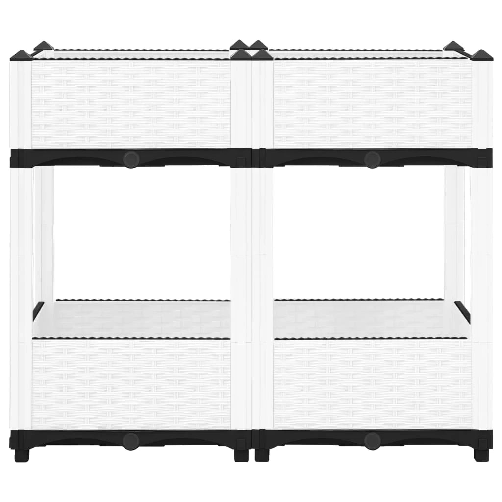 Fioriera rialzata per piante fiori terrazza giardino 80 x 40 x 71 cm polipropilene grigio 02_0039242