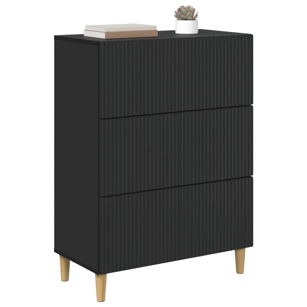Mobile con Cassetti Nero 66 x 34,5 x 90 cm Legno ingegnerizzato