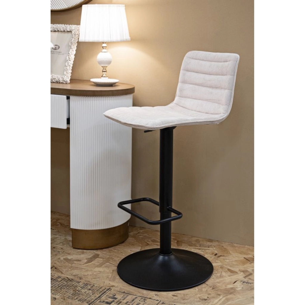 Set di 2 Sgabelli Alti VKH444, Bianco, Metallo, 43x49,5x85,5 cm