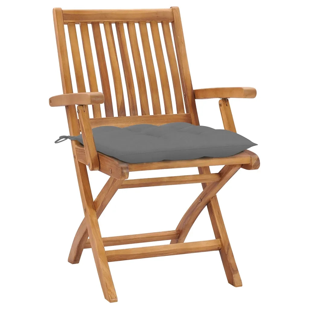 Sedie da Giardino Pieghevoli con Cuscini 8 pz Massello di Teak 3072793