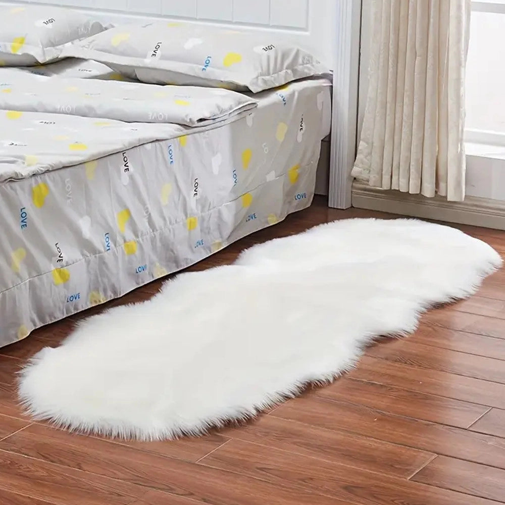 Trade Shop - Tappeto Cute Rettangolare Pelliccia Fluffy Colori Living Camera Letto 60x110 Cm -