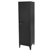 Armadietto spogliatoio per ufficio a 1 anta – Stile industriale, dimensioni 38x38x137 cm, colore nero