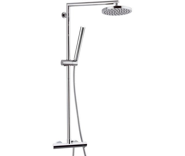 Corpo doccia suvi con colonna, doccetta ad 1 funzione e soffione 20cm, made in italy